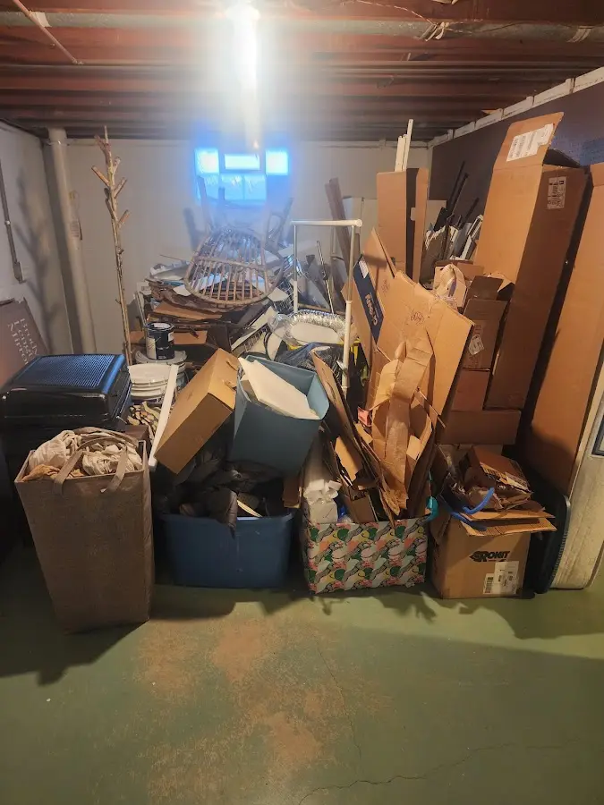 Roll-off dumpster container at job site for 6 Yard Dumpster Rental in Laurel